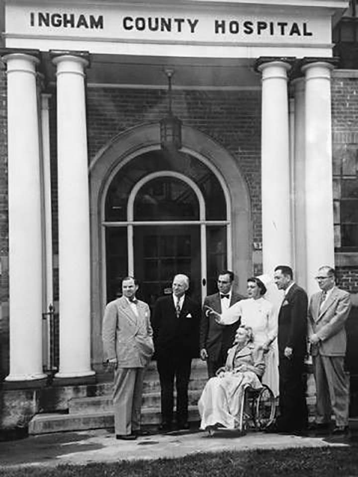 Historical photo of Ingham County Hospital Building